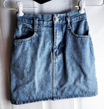 Vintage Gap Blue Denim Jean Mini Skirt Sz 8 XS Waist 22" Cotton See Measurement