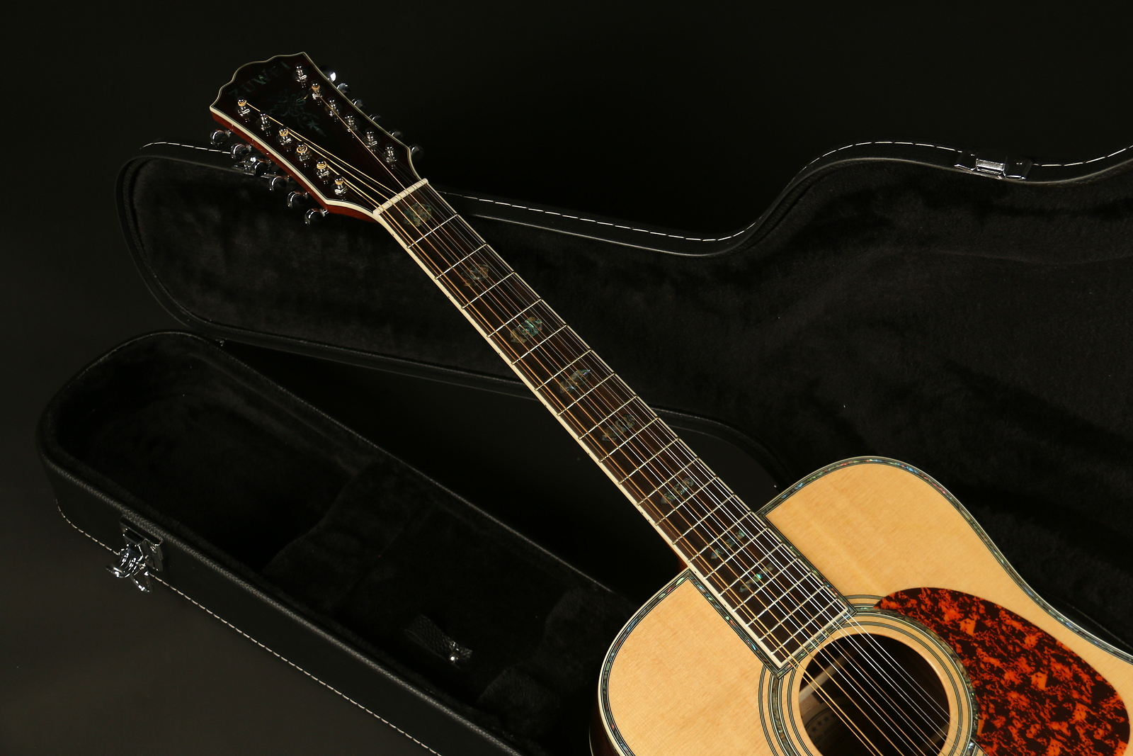 ZUWEI Acoustic Guitar Solid Spruce Top 12 Strings 20 Frets High Free