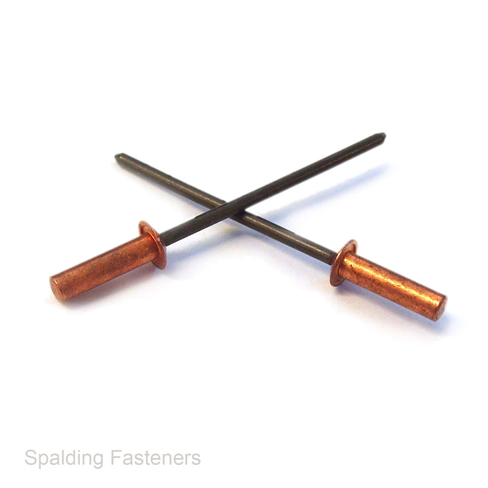 SPALDING FASTENERS Metric Copper / Steel Blind Sealed Closed Pop Dome Head Rivets Choose Your Size