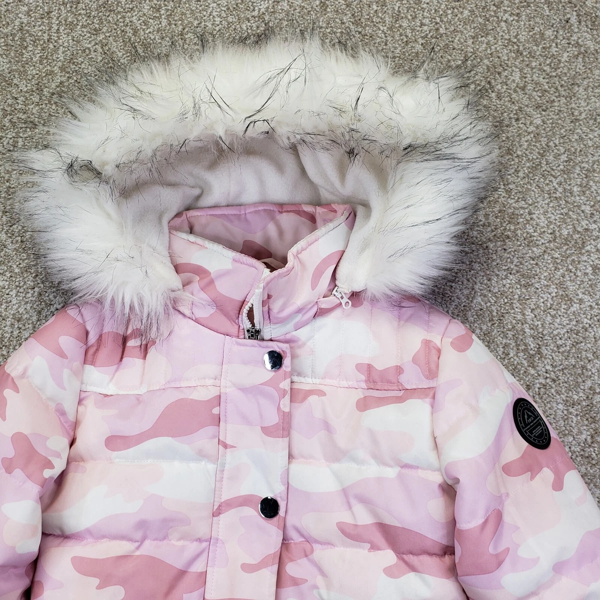 HFX Size XS Extra Small Girls Removable Faux Fur Hood Zip Jacket