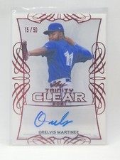 2021 Leaf Trinity Clear Baseball Acetate Red Rookie Auto 15/50- ORELVIS MARTINEZ