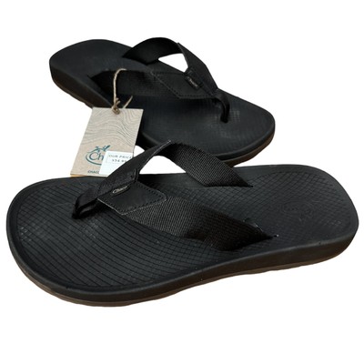 NWT Chaco Size 9 Mens Lockdown Classic Flip-Flops Sandal Slides Black Comfort