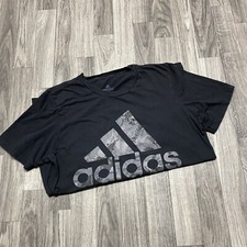 ADIDAS Graphic Print Crewneck Black Pullover T-Shirt Women's Size Small