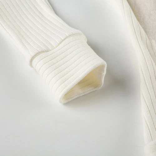 Wolliges Revers Taille Taille Oberteil Schlankmacher Langarm Pullover Patchwork Strickjacke - Bild 16 von 20