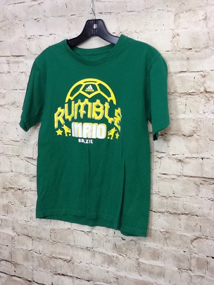 Camiseta Adidas Verde The Go-To "Rumble In Rio Brazil" Gráfica Niños Talla L* Foto 2 de 4