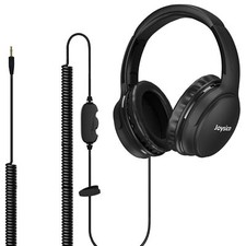 Extra Long Headphone with 19.5FT Spring Coiled Cable for TV PC Laptop