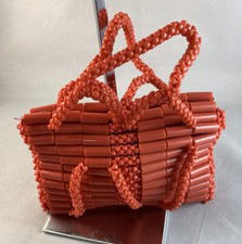 African Traditional Coral color beads purse/clutch/ Nigerian/Igbo Wedding Purse