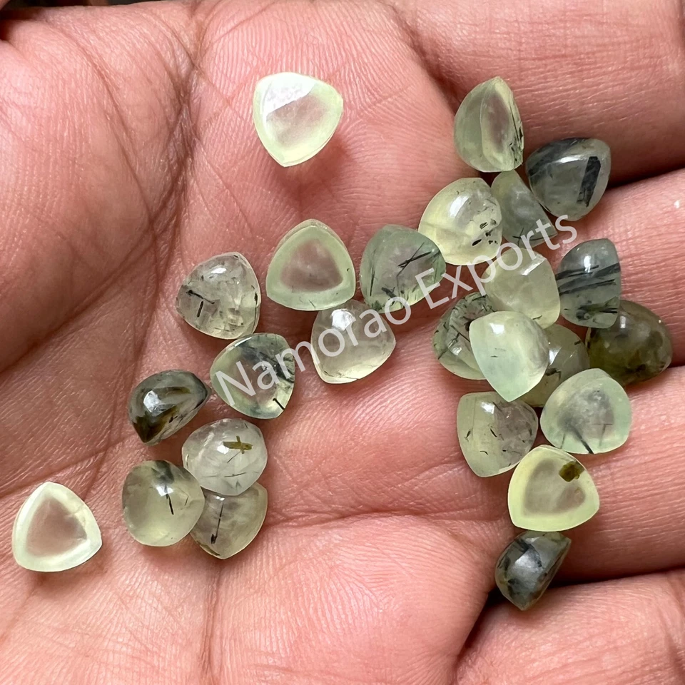 Lote de piedras preciosas sueltas de cabujón de 6x6 mm a 20x20 mm de prehnita natural Foto 4 de 4