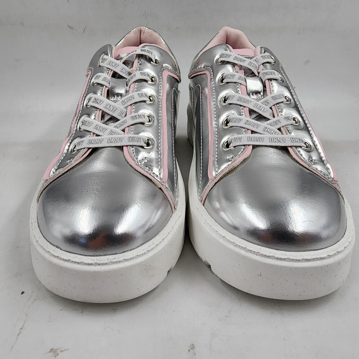 DKNY Brooke Glitter Lace Up Platform Sneaker Girls 2/13.5
