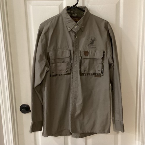 Camisa de caza Gamehide para hombre L verde camuflaje manga larga abotonada
