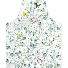 Michel Design Works Chef's Cotton Apron with Pockets Butterfly Fields