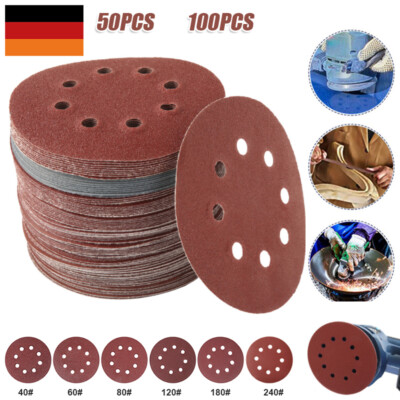 125 Mm Exzenter-Schleifscheiben Mixpaket – 60–300 Blätter, 8-Loch, Körnung 40–240, Klettverschluss