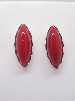 Cozzi Gioielli Earrings in SILVER 925 with Red Synthetic Stone Coral Imitation