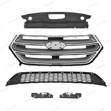For Edge 2015-2018 Upper Chrome Grille/Lower Mesh/Radiator Cover/Bumper Brackets