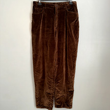EUC Vintage Lauren Ralph Lauren Brown Velvet Velour Pants Women's 12P 12 Petite