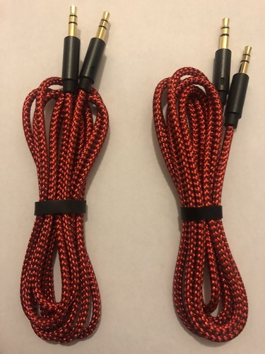 Two Nylon Braided 3.5mm Auxiliary AUX Audio 4ft Cable - Picture 2 of 6
