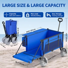 Heavy Duty Collapsible Wagon Cart - Perfect for Garden & Beach 450 lbs US