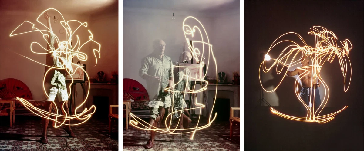 PABLO PICASSO DRAWING WITH LIGHT 3 HQ 8x10 UNIQUE PHOTOS tbr eBay
