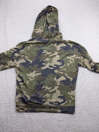 BKE Buckle Womens Small Green Camo Hoodie V Neck Lace Up Kangaroo Pocket - Picture 7 of 10