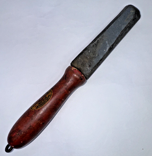 Vintage Norton Abrasives 10" Red Wood Handle Knife Shapener Model JT 920 - Picture 2 of 10