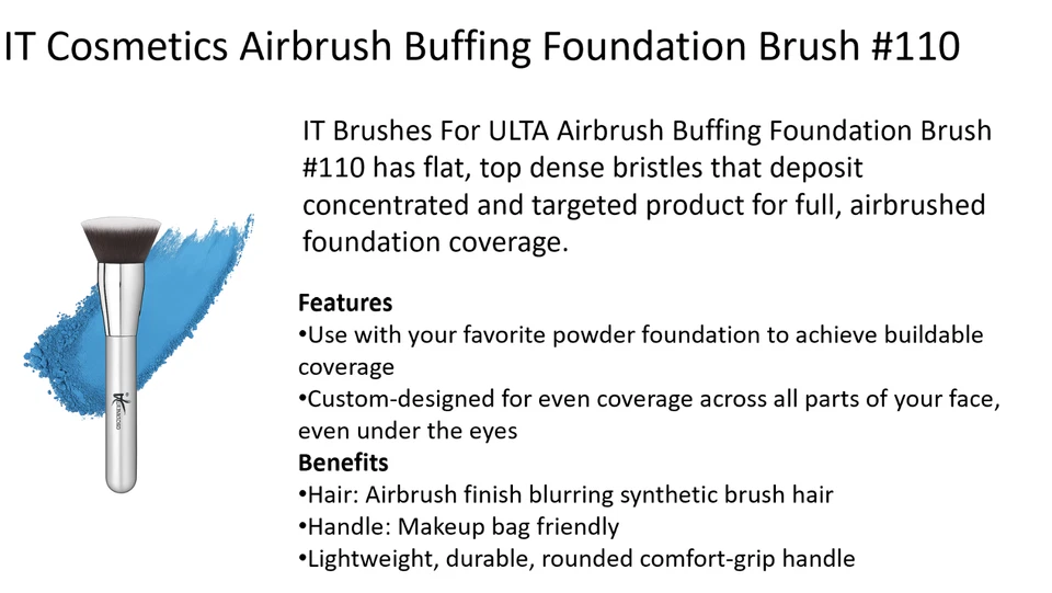Brand new IT Cosmetics Airbrush Buffing Foundation Brush #110 NEW IN Tube - Image 2 of 3