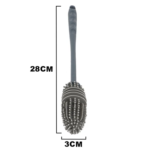 Long Handle Silicone Bottle Brush Flexible Scrubbing Cleaner Cup Washing Brush - Picture 15 of 15