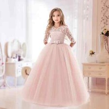 Princess Lace Dress Kids Embroidery Dresses for Girl Vintage for Christmas Party
