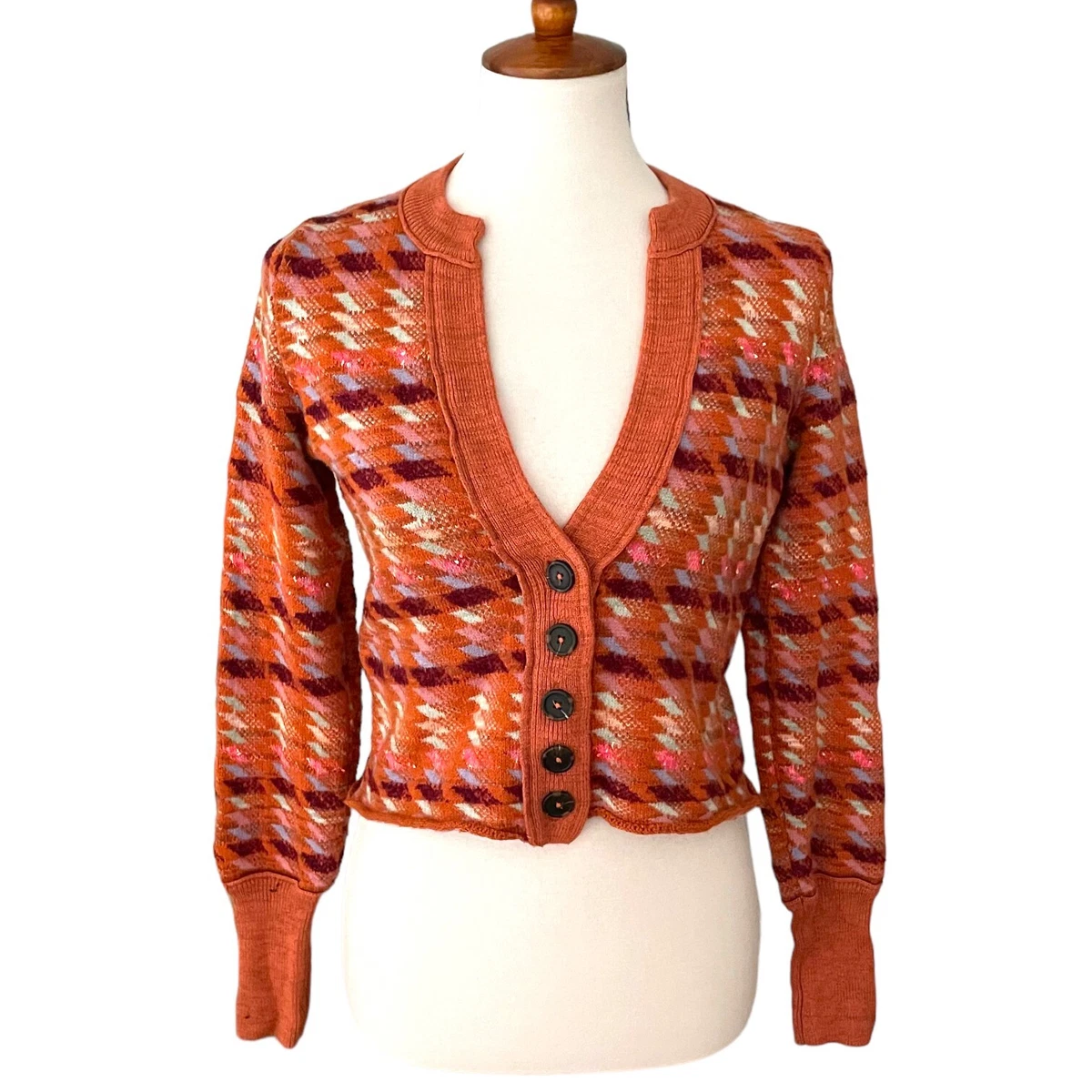 Retro romance cotton striped knit best sale sweater