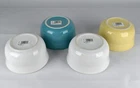 Four HLC Fiesta Ware 28oz Gusto Cereal Bowls White Turquoise Ivory NEW