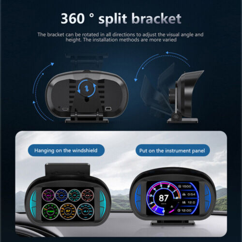 Universal Car HUD Gauge Digital Head UP Display GPS OBD LCD Speedometer Odometer - Picture 5 of 12