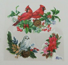 Violette Stickers - CHRISTMAS CARDINAL - 4x4 Square Sticker Sheet K170