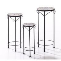 Mosaik BlumenstäNder 3Er Set Aus Metall PflanzenstäNder Set Schwarz