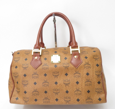 #ad Authentic MCM Visetos Leather Boston Bag Hand Bag #51138 $159.00