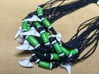 10 Handmade Shark Tooth Necklaces With Green Bone Coconut Beads Cotton Wholesale