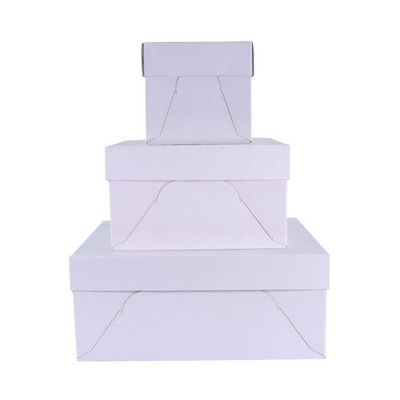 Bakery Essentials Square Cake Box 30cm/12inch, Set of 3, B...
