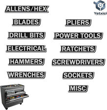 12 Pack of Magnetic Toolbox Labels, 3D-Printed Tool Box Labels, General Tool Box
