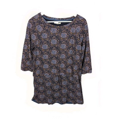 White Stuff Tunika Top Taille zum Binden geblümt | Damen UK 14 | marineblau lila