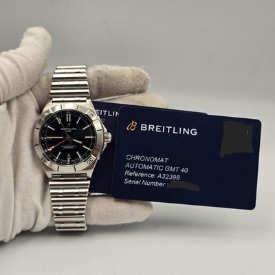 2025 PAPERS Breitling Chronomat Automatic GMT Black Dial A32398 Automatic Watch