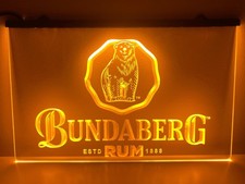 BUNDABERG RUM LED NEON LIGHT SIGN MAN CAVE GARAGE SHED VINTAGE WALL ART DÉCOR