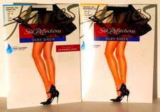 Hanes Silk Reflections Control Top Pantyhose Barely Black AB #718 Lot of 2 NEW