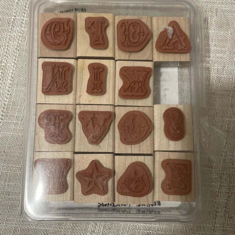 Stampin' Up Western cowboy alphabet wooden craft stamps set bundle - Image 2 of 4