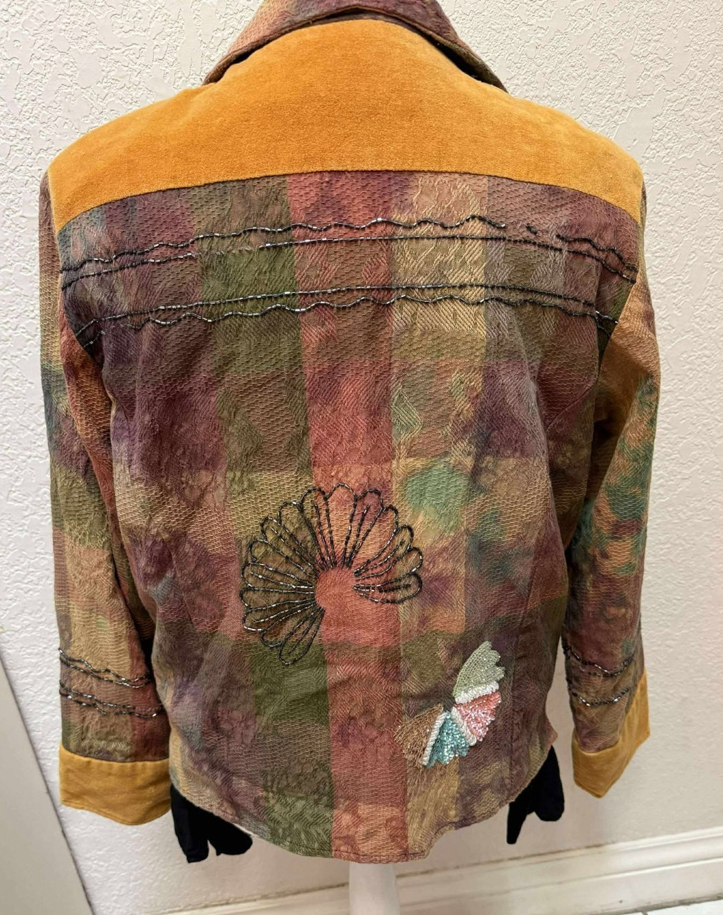 Woman's Jacket Artistic Patchwork with Sequin Emb… - image 2