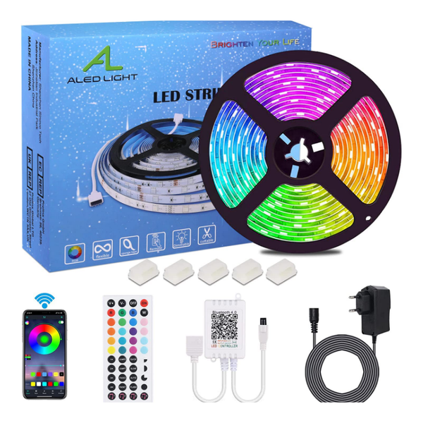 LED Streifen RGB 5M 12V 60W App Fernbedienung Smart Home-image