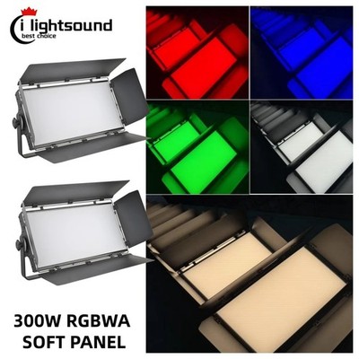 2pc Silent dmx512 led soft panel light 300W rgbwa panel studio stage photo light