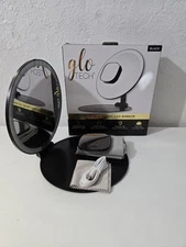 Glo-Tech 8" Foldable Travel LED Mirror 3 Light Settings 10X Magnification-Black