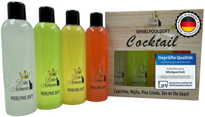 Whirlpool Duft Set 4x250ml Cocktaildüfte   Whirlpool Zusatz Düfte Wellness Spa