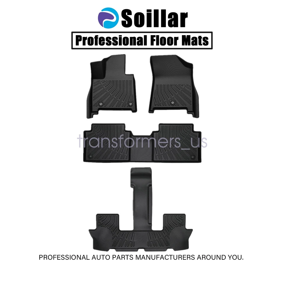 TPE Floor Mats Liner All Weather Black For 2024-2025 Hyundai Santa Fe Hybrid - Изображение 2 из 4