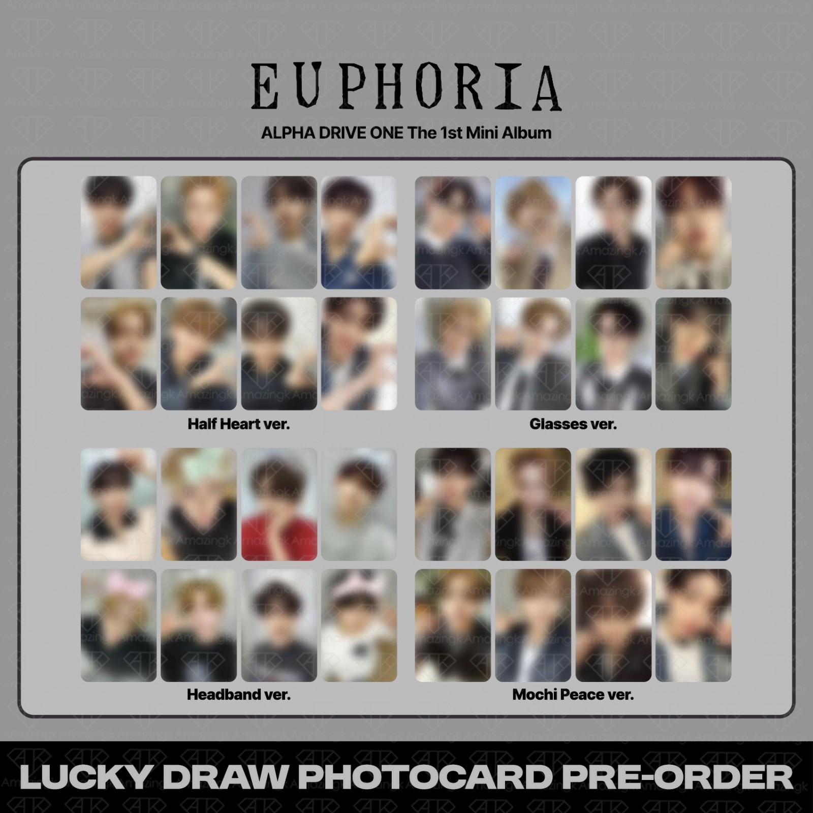 [presale] alpha drive one 1st mini album euphoria oliveyoung luckydraw photocard