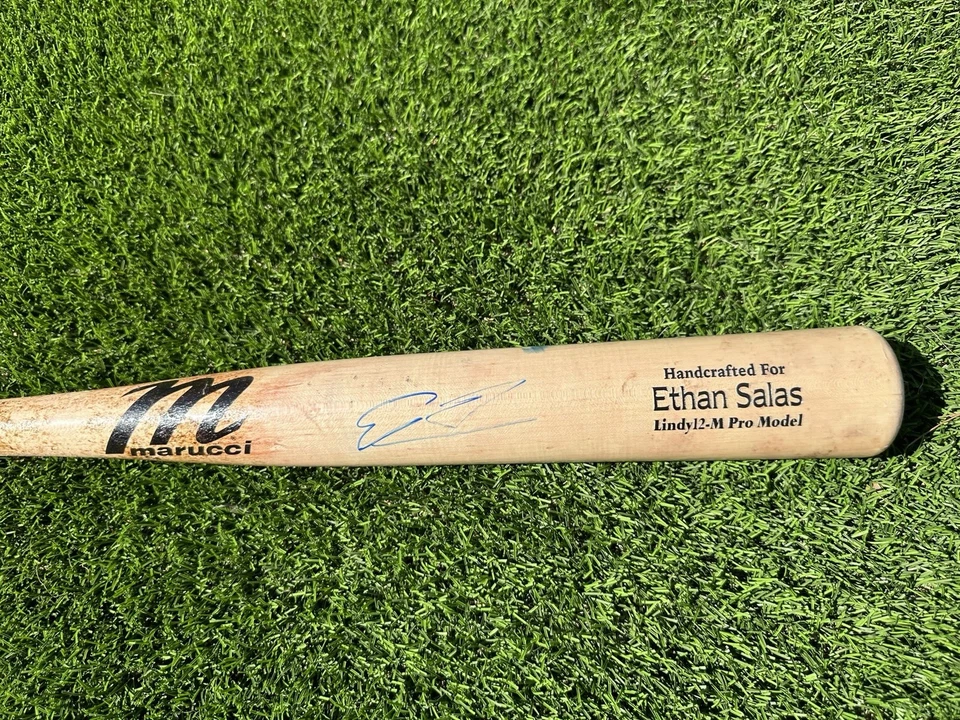 San Diego Padres Ethan Salas Signed 2023 Game Used Cracked Marucci Bat Prospect - Image 3 of 4