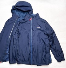 EUC Patagonia Kids XL 14 Navy 4 in 1 Everyday Hooded Jacket Insulated MSRP 189